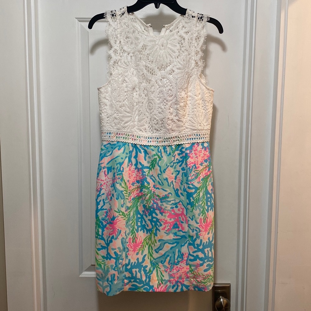 Lilly Pulitzer lace and patterned dress, size 6